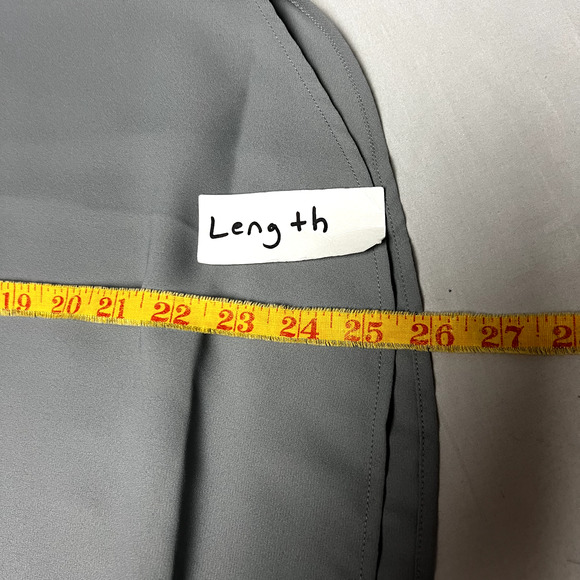 Ann Taylor Lace Trim Mock Neck‎ Yoke Blouse Size L Gray Career Essential Fringe - Picture 6 of 11